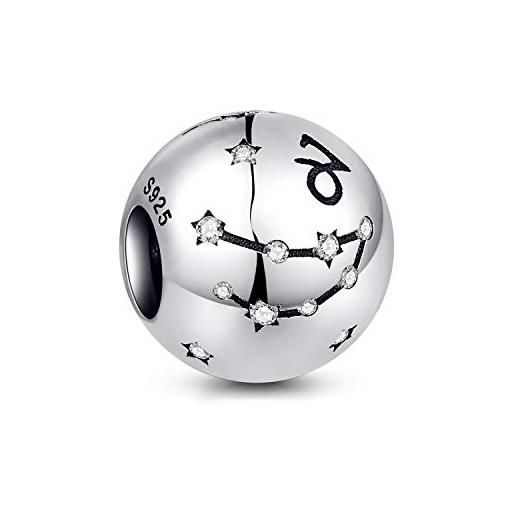 NINGAN capricorno 12-il fascino di compleanno del segno di zodiaco il fascino argento sterlina adatto al braccialetto e alla collana di compleanno per donne & amici