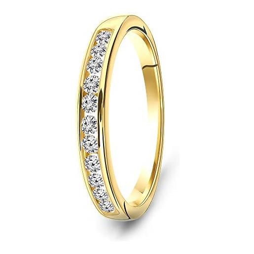 Miore anello da donna in oro giallo 14 carati 585 con diamanti da 0,33 ct