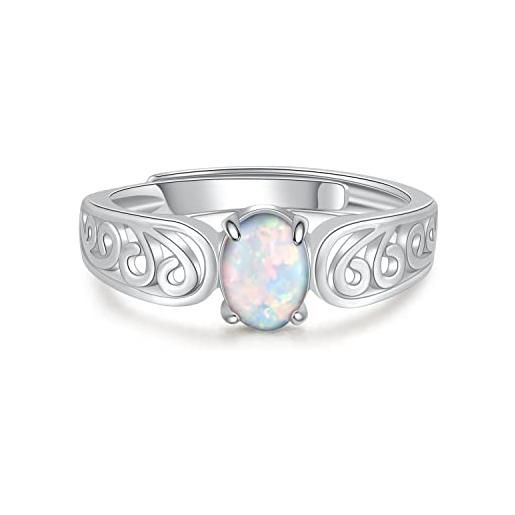 PHNIBIRD anelli donna in pietra di luna anelli in argento sterling 925 anallergico anello donna con design a nodo celtico regolabili sofisticato ed elegante