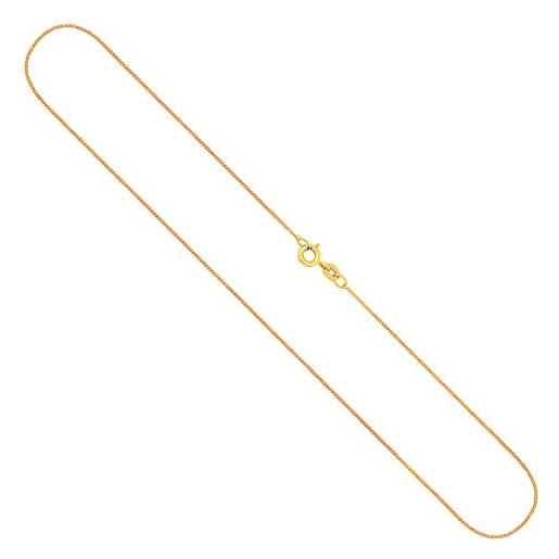 EDELIND collana modello grumetta piatta donna in oro giallo, 8 carati 333, largh. 0,8 mm, p. 1.1 g, lungh. 60 cm, con chiusura a blocco d'anello elastico, marchio di garanzia made in germany