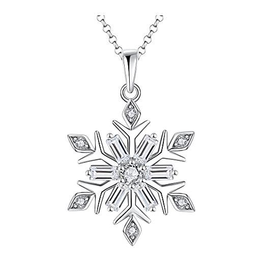 JO WISDOM collana fiocco di neve argento 925 aaa zirconia cubica donna