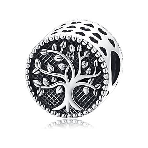 Eusense charm albero della vita argento sterling 925 famiglia bead fit pandora braccialetto europeo