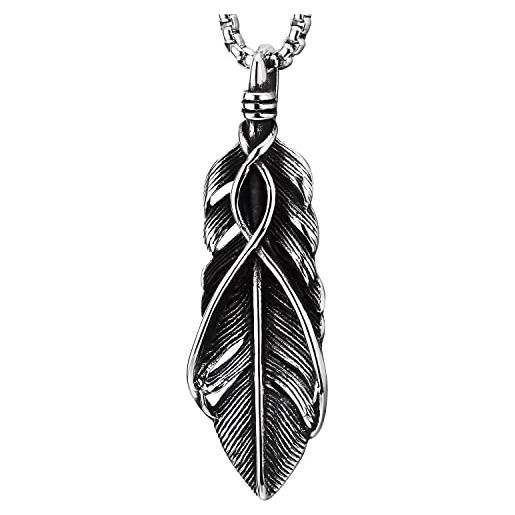 COOLSTEELANDBEYOND Collana con Pendente da Uomo da Donna, Ciondolo, Colore Oro Cranio Teschio, Acciaio, Lucido, Palla Catena 75CM