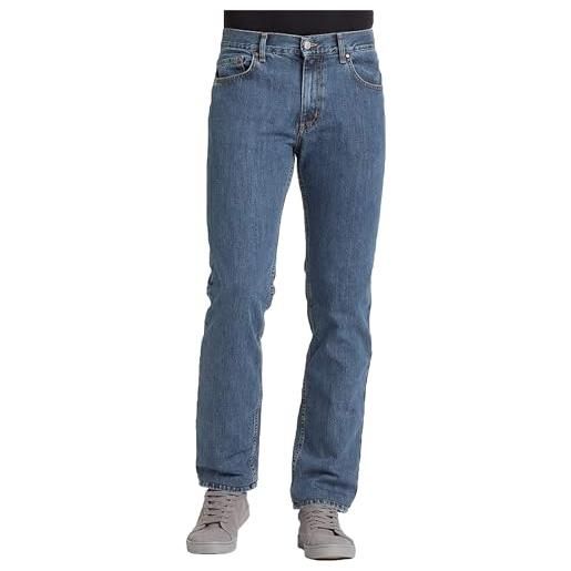 Siry Work pantaloni jeans carrera 5 tasche in denim pesante 100% cotone vita regolare con zip, gamba comoda modello 700/1021 (blu medio stone wash, 62)