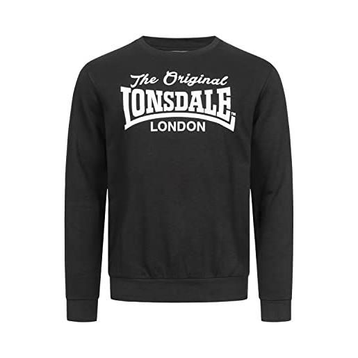 Lonsdale burghead - felpa da uomo con scollo rotondo, vestibilità normale, blu/bianco, xl