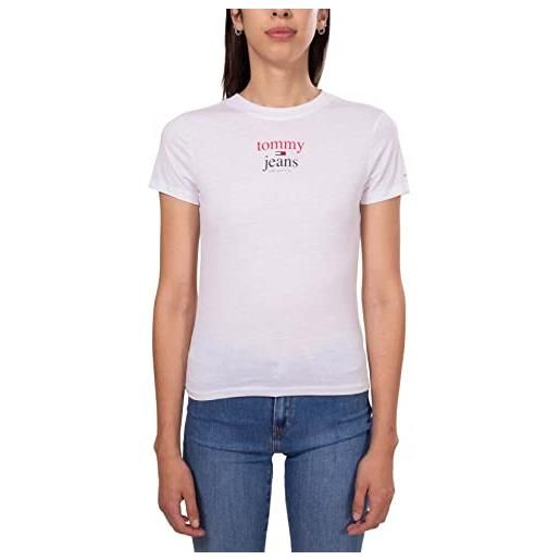 Tommy Jeans - t-shirt donna essenziale slim con logo - taglia s