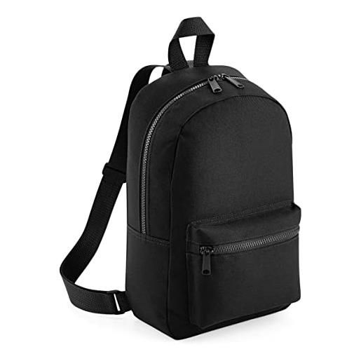 PR Service prs - zaino donna mini essential fashion backpack personalizzato con iniziali, nome poiestere 100% 23x35x12 (nero)
