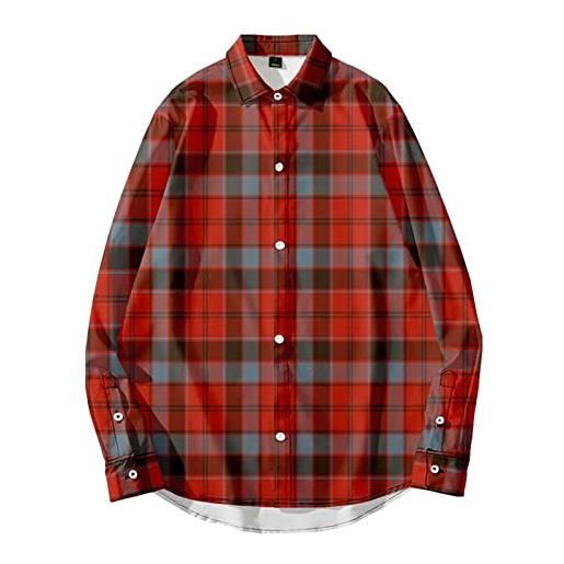 kewing camicie a quadri da uomo camicie a quadri rosse vintage a maniche lunghe per adolescenti camicia a quadri casual abbottonata xxs-6xl