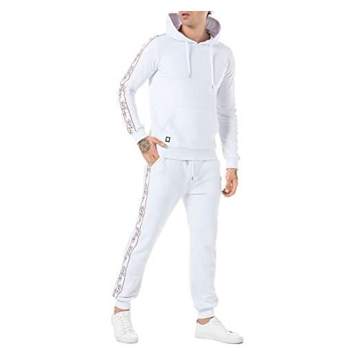 Redbridge tuta da jogging da 2 pezzi con cappuccio e pantaloni combinati, bianco, xl