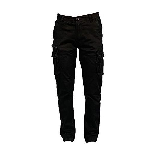 JRC 993601 france lady pantalone jeans da donna elasticizzato misto cotone poliestere tessuto prelavato tasche nero (s)