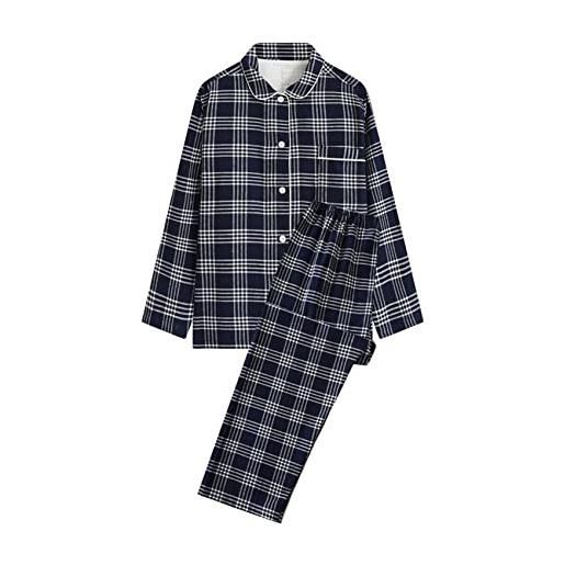 BFSGBFNTMD pigiama da casa in flanella di cotone spazzolato, pigiama da donna in puro cotone primaverile, autunnale e invernale