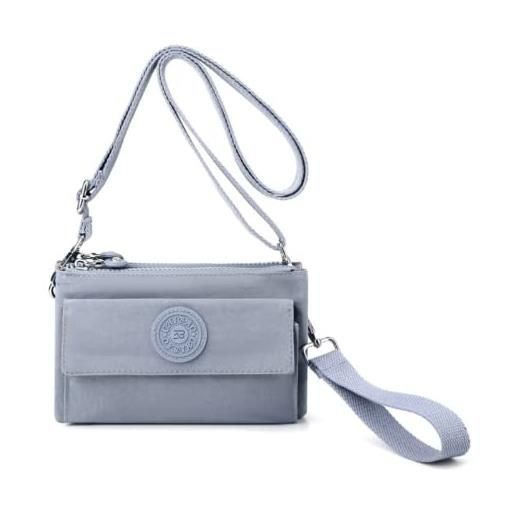 M.lemo925 piccola borsa a tracolla casual in nylon borsa per telefono per donna borsa a tracolla borsa da polso frizione, blu