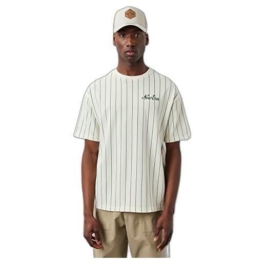 New Era oversized pinstripe - maglietta da uomo, bianco/verde, xxl