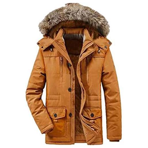 FTCayanz uomo giacca invernale giubbotto parka caldo con cappuccio casual giacche marina militare s