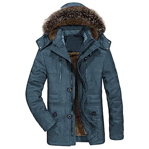 FTCayanz uomo giacca invernale giubbotto parka caldo con cappuccio casual giacche marina militare xl