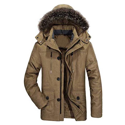 FTCayanz uomo giacca invernale giubbotto parka caldo con cappuccio casual giacche marina militare s