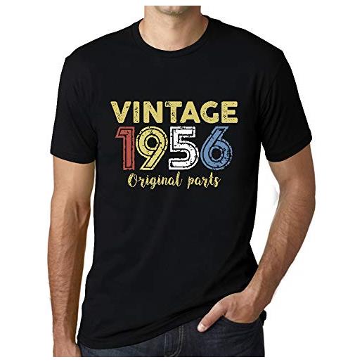 Ultrabasic uomo maglietta parti originali 1956 - original parts 1956 - 68 anni idea regalo 68° compleanno t-shirt anniversario stampa grafica vintage anno 1956 novità nero profondo 4xl