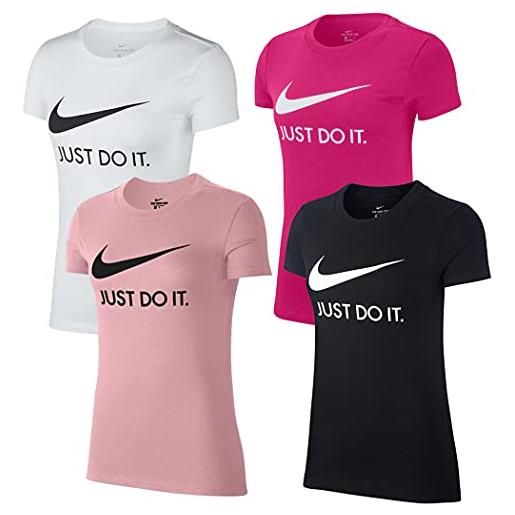 Nike nsw jdi slim t-shirt, fireberry/white, s donna