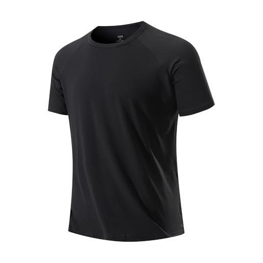 Y2Y2 t-shirt girocollo in modal da uomo, nero, xx-large