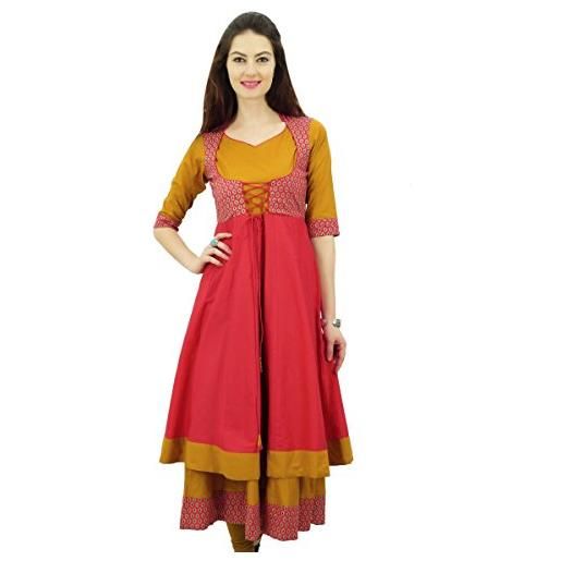 Phagun doppio strato anarkali vestito indiano kurti dori stile giacca designer - 42
