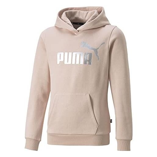 PUMA ess+ logo hoodie fl g felpa, rosa quarzo, 12 anni unisex-bimbi