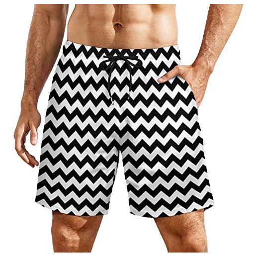 KJHBVND black lodge twin peaks pantaloncini da spiaggia da uomo a compressione liner costume da bagno ad asciugatura rapida, bianco, m