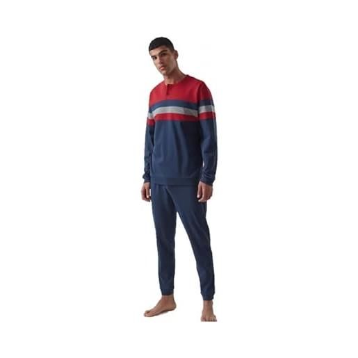 RAGNO pigiama uomo in caldo cotone art. U534n1-50, blu