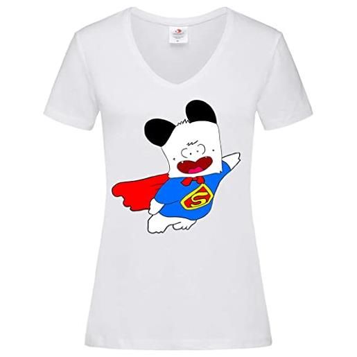NOOO t-shirt hello spank maglietta superman maglia cartoons 80 vintage (s), bianco