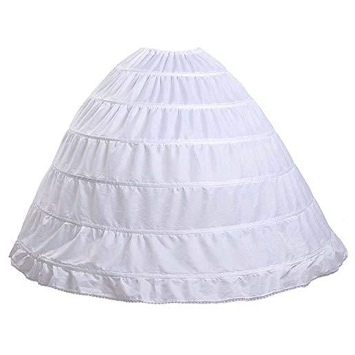 FuliMall sottogonna petticoat donna gonna lunga 6 cerchio crinolina rockabilly vintage sottoveste per vestito abito da sposa anni 50 bianca nera