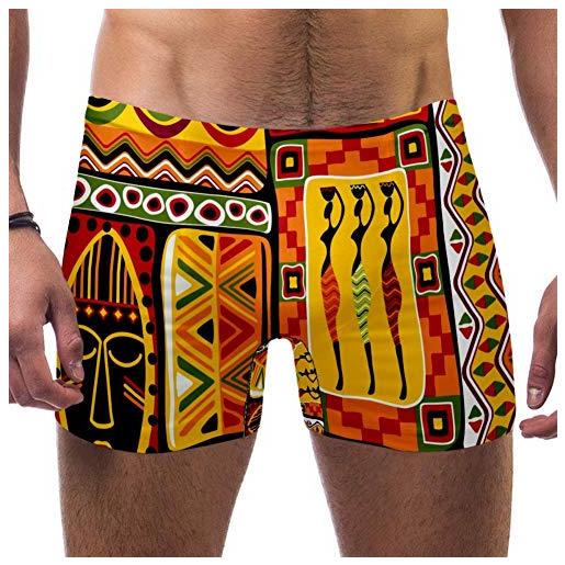 LORVIES - costume da bagno da uomo, stile etnico africano con elementi da bagno multi l