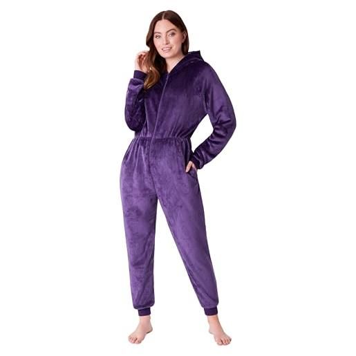 CityComfort pigiama intero donna - pigiamone intero in pile s-xl caldo e morbido (grigio, m)