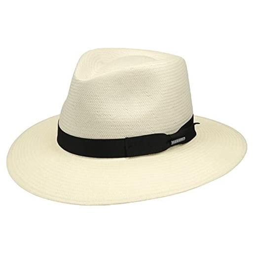 Stetson cappello tokeen toyo traveller donna/uomo - paglia estivo cappelli da spiaggia con nastro in grosgrain primavera/estate - xxl (62-63 cm) natura