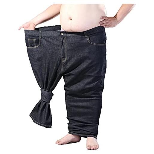 WFEI jeans da uomo pantaloni extra large oversize uomo elastico jeans elasticizzato da uomo jean pantaloni jeans pantaloni da jeans tutte le dimensioni di grandi dimensioni, nero, 8xl