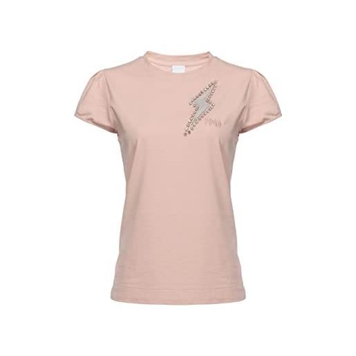 Pinko baseball t-shirt jersey flash, n34_rosa cammeo, xs donna