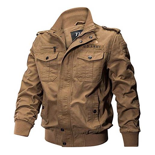 Loeay giacca tattica militare da uomo autunno cotone maschile giacche da volo per aeronautica casual da uomo plus size 6xl bomber cappotti outwear vintage cachi xl