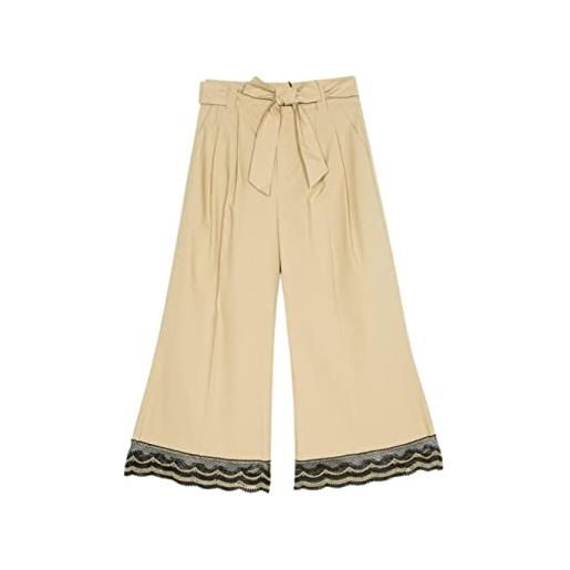 Twinset Milano pantaloni twin set da donna modello cropped colore ricamato beige/nero codice 231tt2128 multicolore ric. Beige/nero