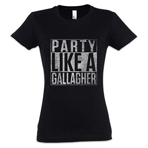 Urban Backwoods party like a gallagher women donna t-shirt nero taglia m