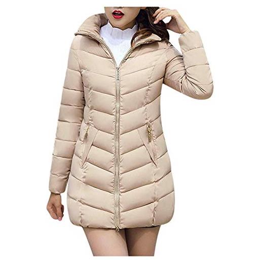 Giacca trapuntata con cappuccio in pelliccia per inverno zip giacca  invernale donna DSTREET S-XL