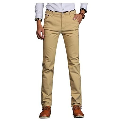 Oanviso pantaloni dritti da uomo pantaloni casual chiusura zip pantaloni vintage elasticizzati comodi pantaloni a tinta unita vestibilità slim alla moda pantaloni sportiva leggero a blu cielo l