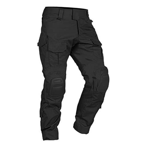 SaoBiiu pantaloni da combattimento da uomo con ginocchiere pantaloni cargo tattici militari pantaloni da trekking mimetici sportivi black1 3xl