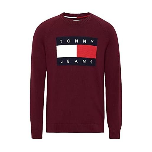 Tommy Jeans pullover uomo tommy hilfiger denim girocollo dm0dm15061 (vlp) flag sweater (s (small))