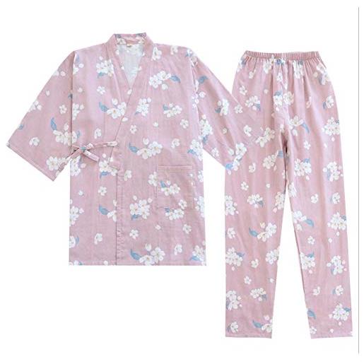 un-brand completo da pigiama kimono giapponese da donna in puro cotone taglia m a14