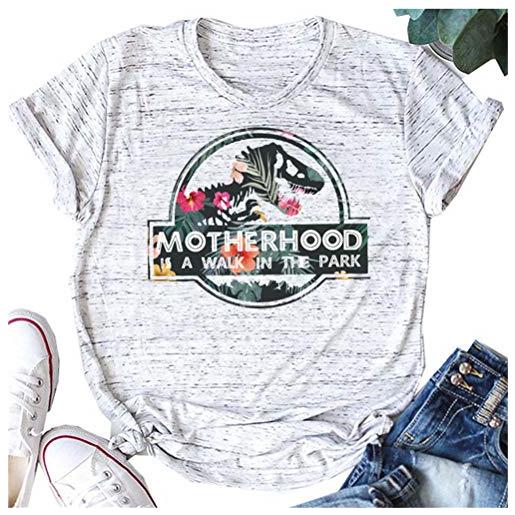 N/G women's motherhood is a walk in the park divertente stampa girocollo manica corta t-shirt grafica bianco s