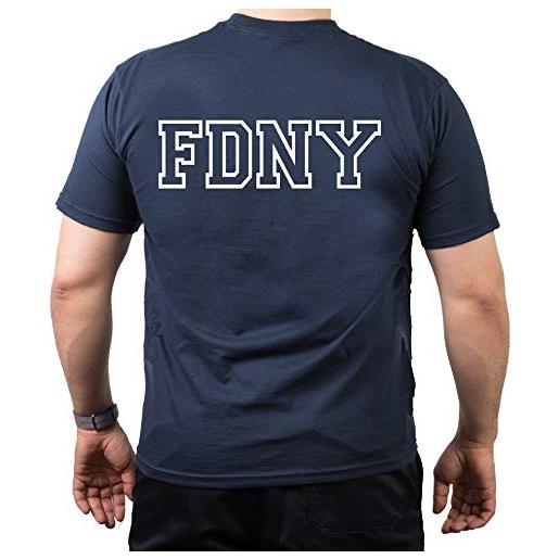 FEUER1 new york city fire dept. Navy - maglietta con logo sul petto blu l