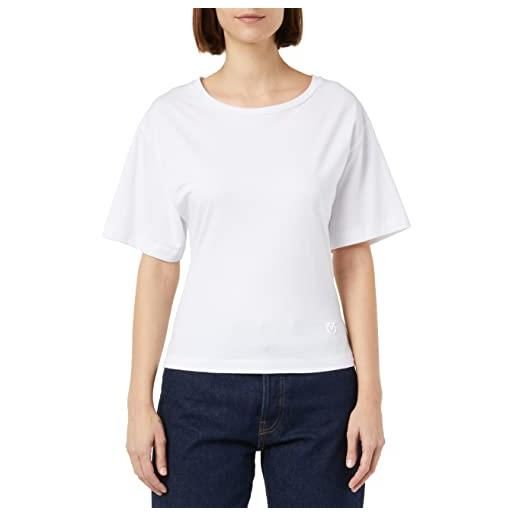 Pinko tatami t-shirt jersey con stri, z04_bianco brill, xs donna