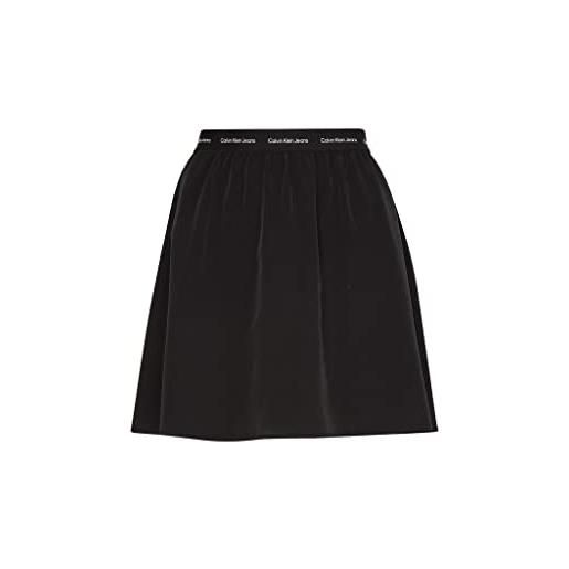 Calvin Klein Jeans repeat logo elastic skirt gonna, floral aop ck black/bright white, m donna