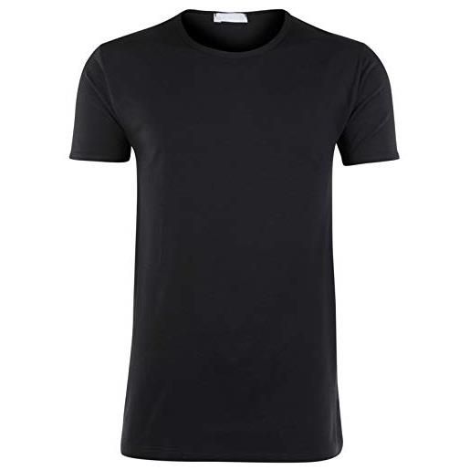 Liabel 3 t-shirt corpo uomo bianco caldo cotone mezza manica girocollo 02828/e23 (3/s, nero)