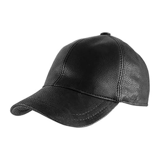 Classic Italy - cappellino baseball pelle classic baseball leather - size 54 cm - noir