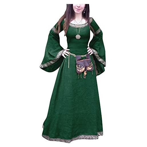 ShiFan costumi di halloween donne medievali abiti lunghi eleganti taglie forti verde 5xl