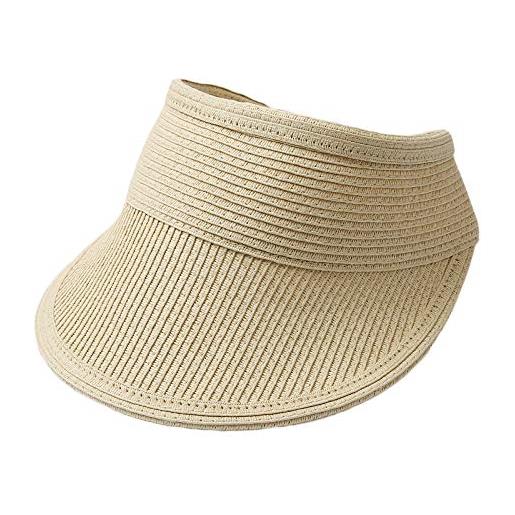 MarkMark cappello da spiaggia pieghevole da donna con visiera parasole a tesa larga krv1201, avorio, m